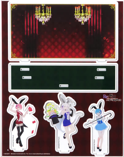 Emilia Rem Ram Re:ZERO -Starting Life in Another World- Acrylic Diorama Magical Bunny Version Don Quijote Limited Acrylic Stand [USED]