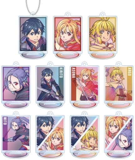 Kirito, etc. Sword Art Online: Progressive Scherzo of Deep Night Ani-Art Clear Label Trading Acrylic Stand Keychain All 11 Types Set Key Chain [USED]