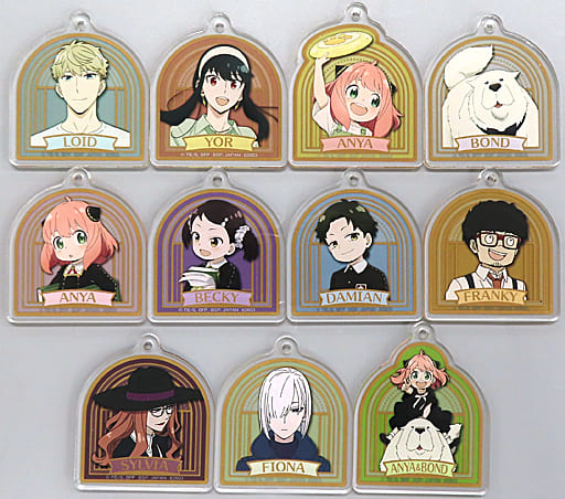 Yor Forger, etc. SPY x FAMILY Ichiban Kuji You Made My Day Acrylic Charms Prize H All 11 Types Set Charm [USED]