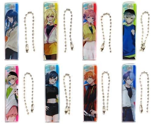 Ichika Hoshino, etc. Hatsune Miku: Colorful Stage! Acrylic Stick Keychain Collection A 3rd Anniversary Thanksgiving Limited All 8 Types Set Key Chain [USED]