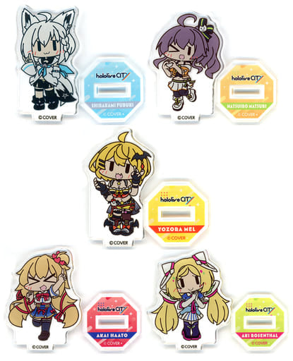 Shirakami Fubuki, etc. VTuber Hololive Hololive 1st Generation Mini Acrylic Stand hololive CITY Attractions Exclusive 5 Piece Set Acrylic Stands [USED]