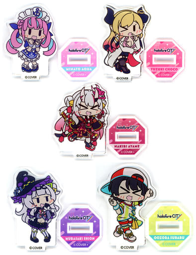 Minato Aqua, etc. VTuber Hololive Hololive 2nd Generation Mini Acrylic Stand hololive CITY Attractions Exclusive 5 Piece Set Acrylic Stands [USED]