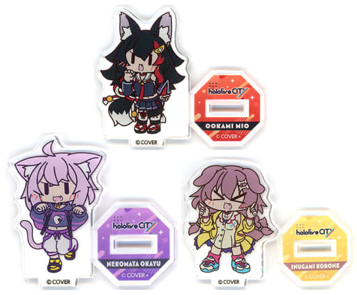 Ookami Mio VTuber Hololive Hololive Gamers Mini Acrylic Stand hololive CITY Attractions Exclusive Set of 3 Acrylic Stands [USED]