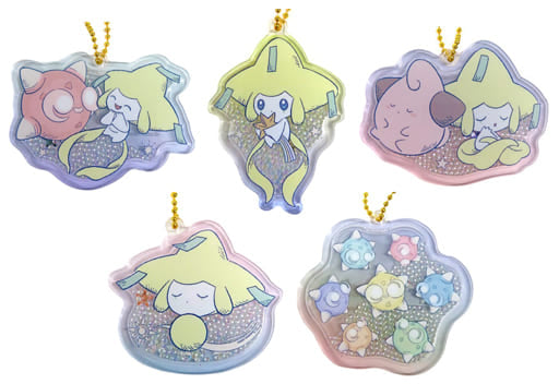 Jirachi, etc. Pokemon Shakashaka Acrylic Charm Collection Jirachi Star Tether Pokemon Center Limited All 5 Types Set Charm [USED]