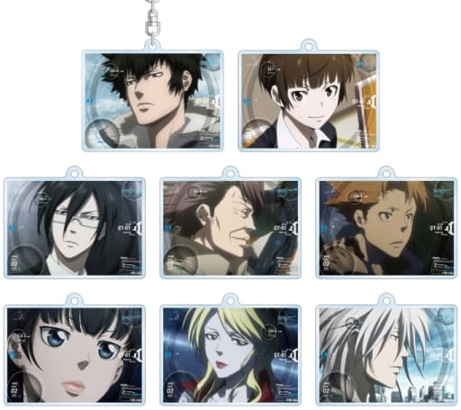 Shinya Kougami, etc. Psycho-Pass 10th Anniversary Trading Scene Acrylic Keychain All 8 Types Set Key Chain [USED]
