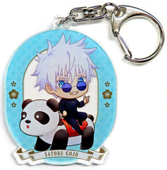 Satoru Gojo With Frame Jujutsu Kaisen Kaigyoku Gyokusetsu Chibi Chara Attraction Ver. Trading Acrylic Key Chains Asakusa Hanayashiki Limited Key Chain [USED]