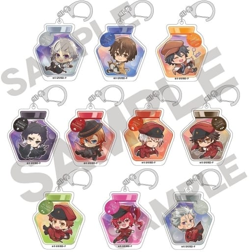 Osamu Dazai, etc. Bungo Stray Dogs Trading Acrylic Key Chains Ink Bottle All 10 Types Set Key Chain [USED]