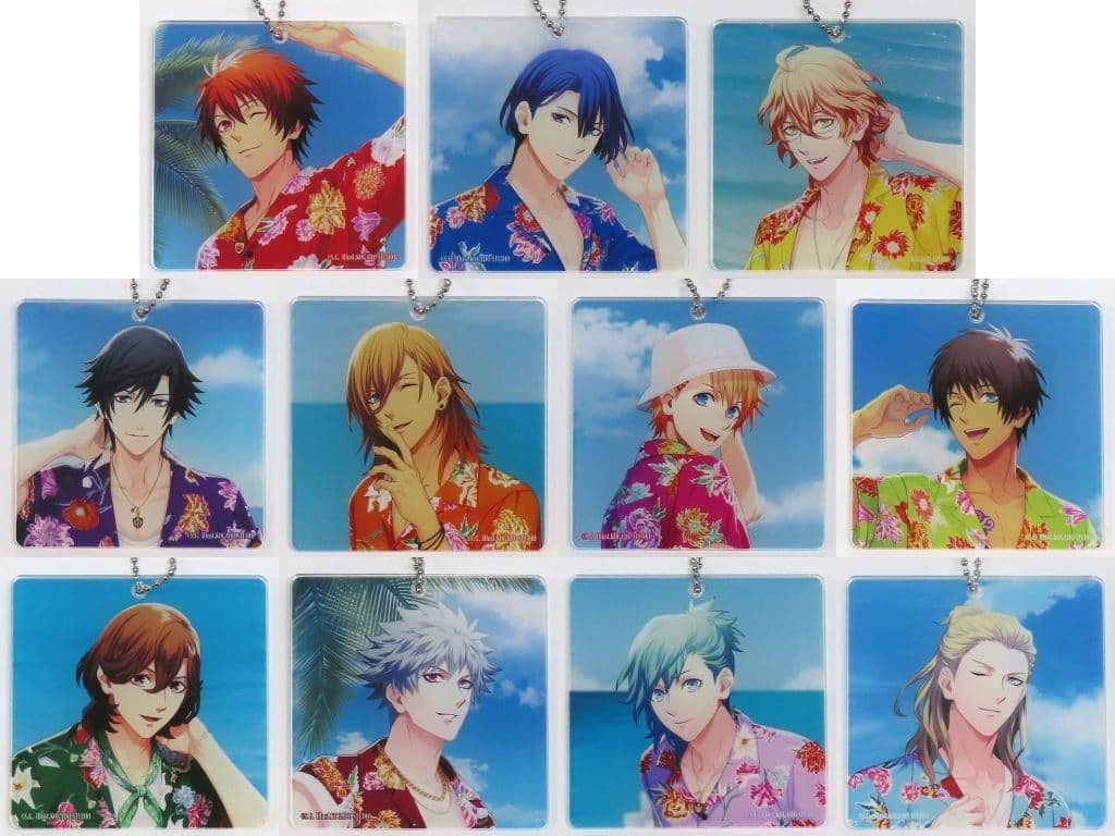 Sho Kurusu, etc. Uta no Prince Sama Trading Acrylic Keychains Summer Bloom Ver. Shining Store 10th Anniversary Limited All 11 Types Set Key Chain [USED]
