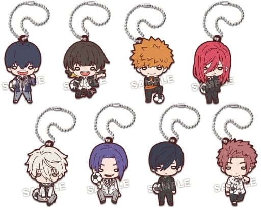 Yoichi Isagi, etc. Blue Lock Nitotan Uniform Rubber Mascot All 8 Types Set Key Chain [USED]