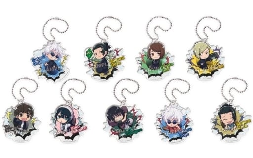 Kento Nanami, etc. Jujutsu Kaisen Kaigyoku Gyokusetsu Buchimas! Acrylic Key Chain All 9 Types Set Key Chain [USED]