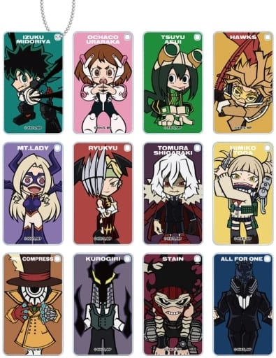 Izuku Midoriya, etc. My Hero Academia Trading Deformed Square Acrylic Key Chain Ver.A All 12 Types Set Key Chain [USED]