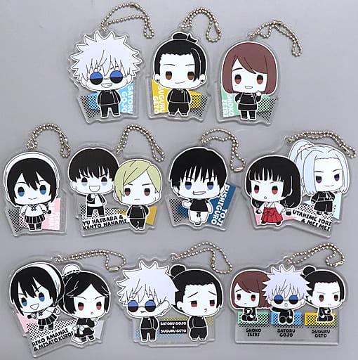 Satoru Gojo, etc. Jujutsu Kaisen Kaigyoku Gyokusetsu Ichiban Kuji Ichi Acrylic Charms Prize G All 10 Types Set Charm [USED]
