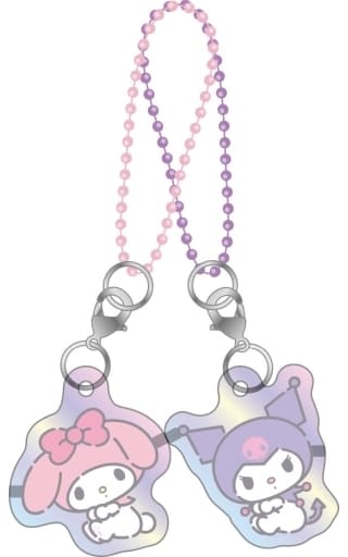 My Melody Kuromi Sanrio Characters Aurora Pair Acrylic Key Chain Key Ring [USED]