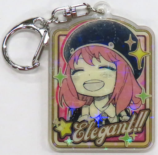 Anya Forger Smile Bad Face SPY x FAMILY Elegant!! or not Elegant Acrylic Key Chain Collection Spy Family Exhibition Limited Key Chain [USED]