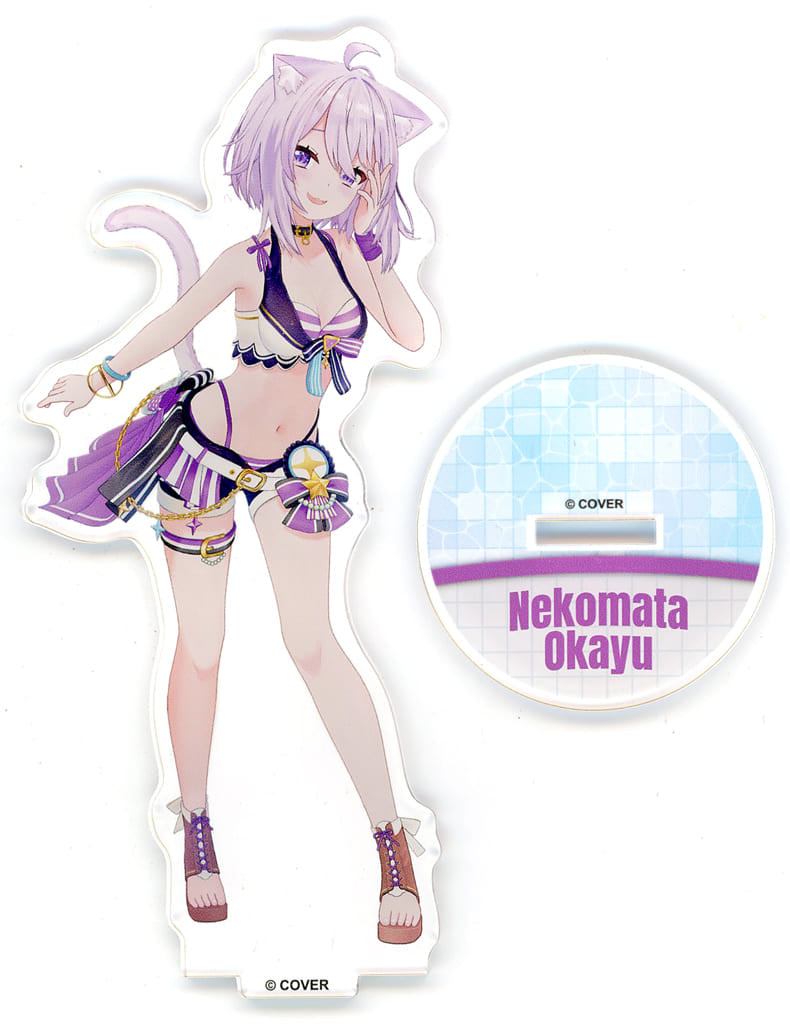 Nekomata Okayu VTuber Hololive 3D Acrylic Stand Summer Splash Party Ver. Hololive Summer 2023 Exclusive Acrylic Stands [USED]