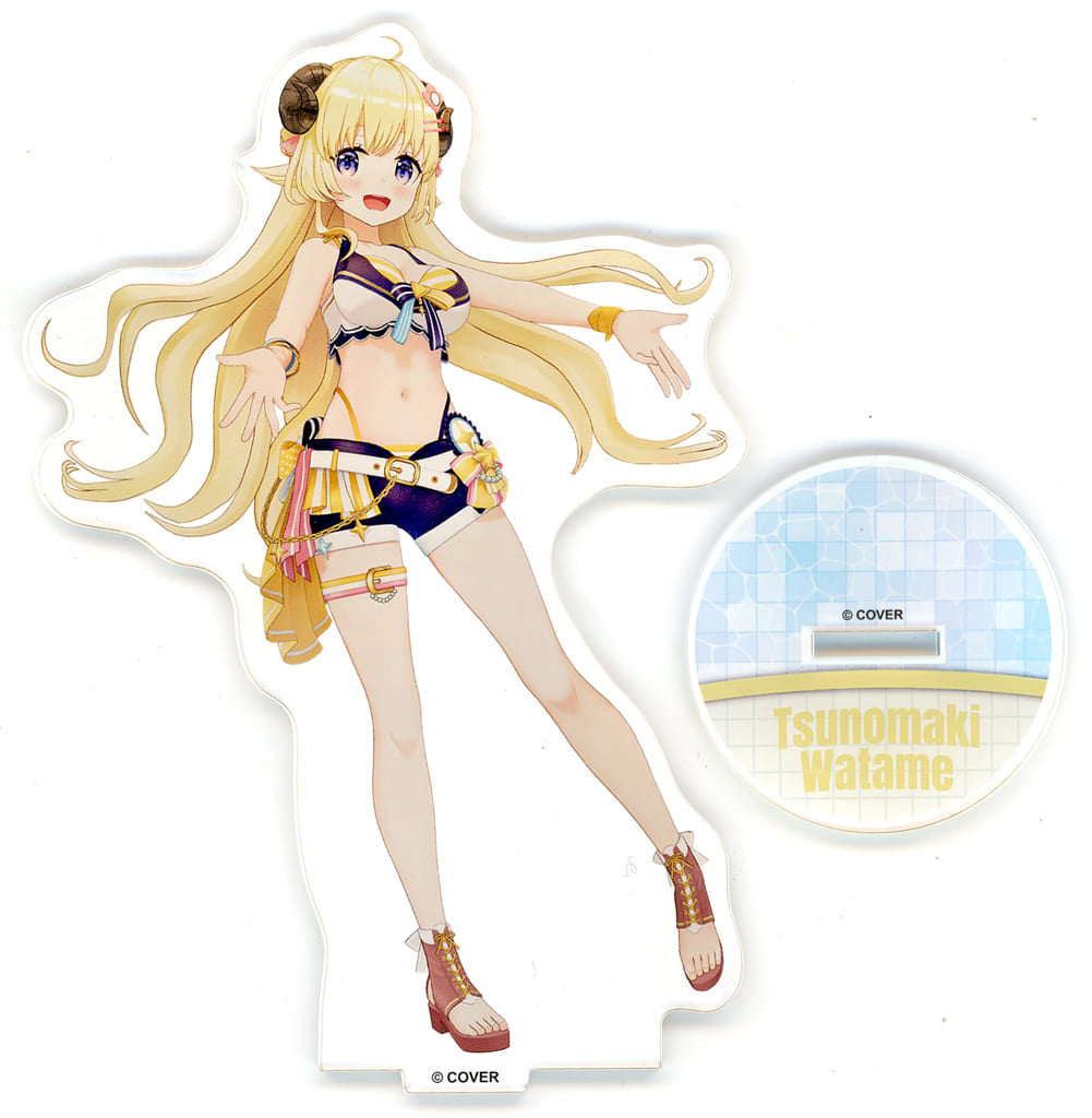 Tsunomaki Watame VTuber Hololive 3D Acrylic Stand Summer Splash Party Ver. Hololive Summer 2023 Exclusive Acrylic Stands [USED]