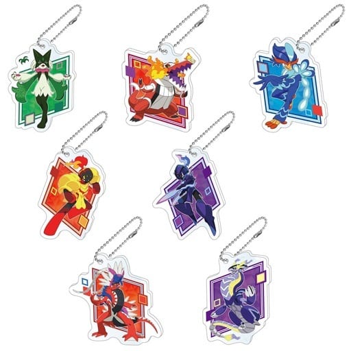 Meowscarada, etc. Pokemon Scarlet Violet Acrylic Swing 02 All 7 Types Set Key Chain [USED]