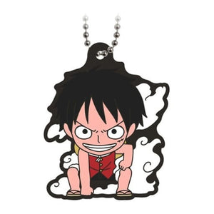 Monkey D. Luffy Gear 2 One Piece Capsule Rubber Mascot Luffy Gear Collection Key Chain [USED]