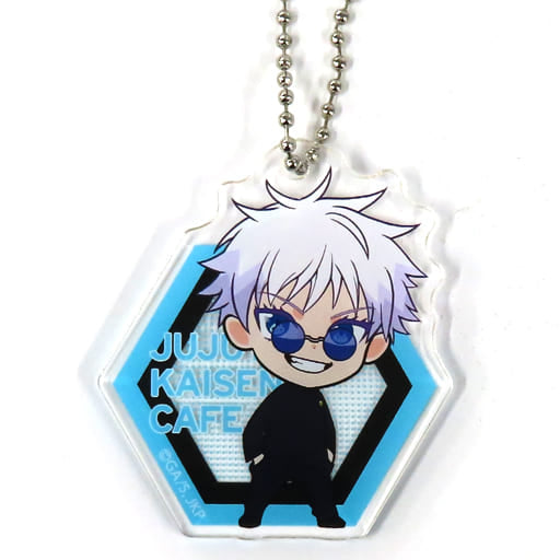Satoru Gojo Jujutsu Kaisen Kaigyoku Gyokusetsu Mini Character Acrylic Key Chain Jujutsu Kaisen Cafe 2023 Limited Key Chain [USED]