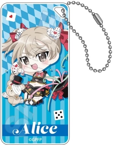 Shimada Alice GIRLS und PANZER das Finale Mochikko Casino Domiteria Key Chain Jr. Key Ring [USED]