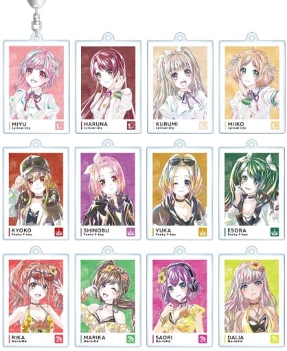 Miyu Sakurada, etc. D4DJ All Mix Ani-Art Trading Acrylic Key Chain Ver.B All 12 Types Set Key Chain [USED]