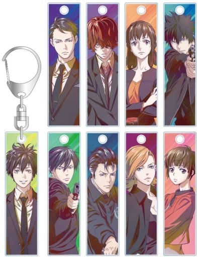 Arata Shindo, etc. Psycho-Pass Ani-Art Clear Label 10th Anniversary Trading Stick Acrylic Key Chain All 9 Types Set Key Chain [USED]