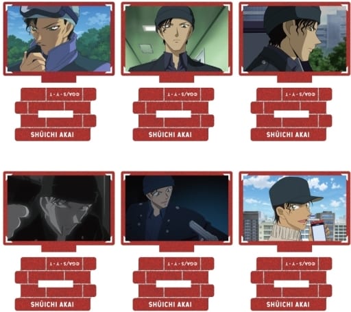 Shuichi Akai, etc. Detective Conan Metallic Mini Acrylic Stand Scene Trading Ver. Shuichi Akai Collection All 6 Types Set Acrylic Stand [USED]