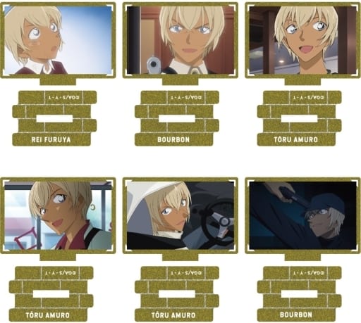 Toru Amuro, etc. Detective Conan Metallic Mini Acrylic Stand Scene Trading Ver. Tooru Amuro Collection All 6 Types Set Acrylic Stand [USED]
