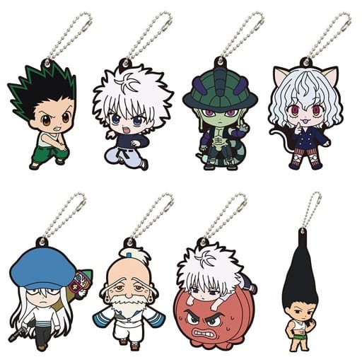Killua Zoldyck, etc. Hunter x Hunter Capsule Rubber Mascot Vol: 02 All 8 Types Set Key Chain [USED]
