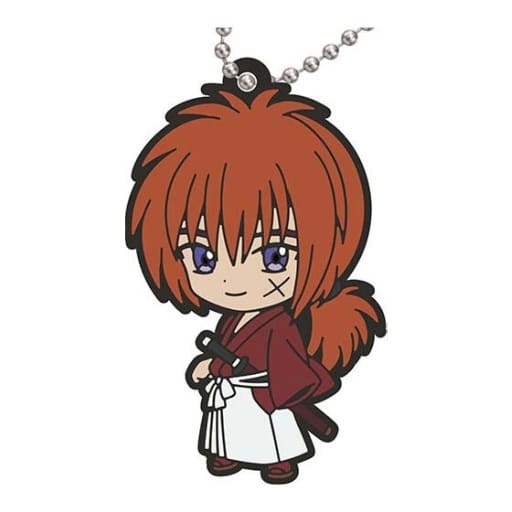 Kenshin Himua B Rurouni Kenshin: Meiji Kenkaku Romantan Capsule Rubber Mascot Key Chain [USED]