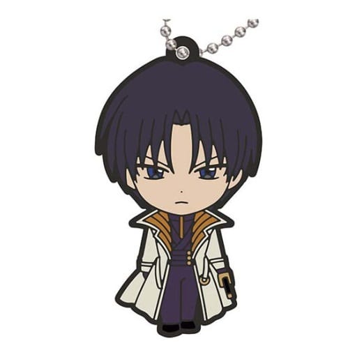 Aoshi Shinomori Rurouni Kenshin: Meiji Kenkaku Romantan Capsule Rubber Mascot Key Chain [USED]