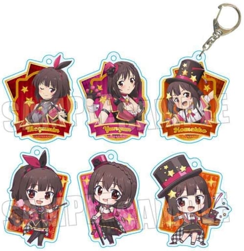 Megumin, etc. Konosuba: An Explosion on This Wonderful World! Trading Acrylic Key Chains Magician Ver. All 6 Types Set Key Chain [USED]