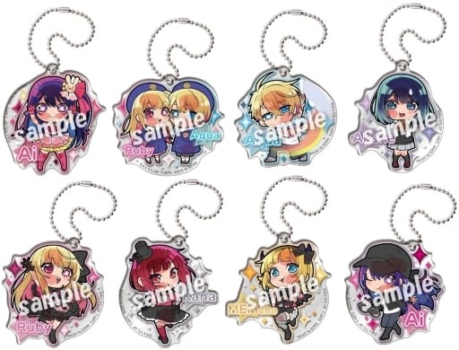 Mem-Cho, etc. Oshi No Ko Pita! Deformed Memory Acrylic Keychain All 8 Types Set Key Chain [USED]