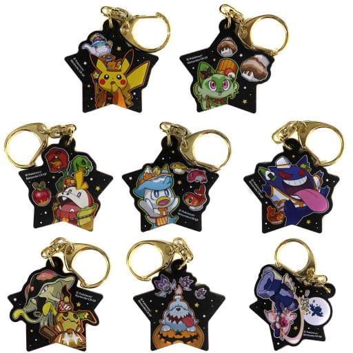 Sprigatito, etc. Pokemon Wood Keychain Collection Paldea Spooky Halloween Pokemon Center Limited All 8 Types Set Key Chain [USED]