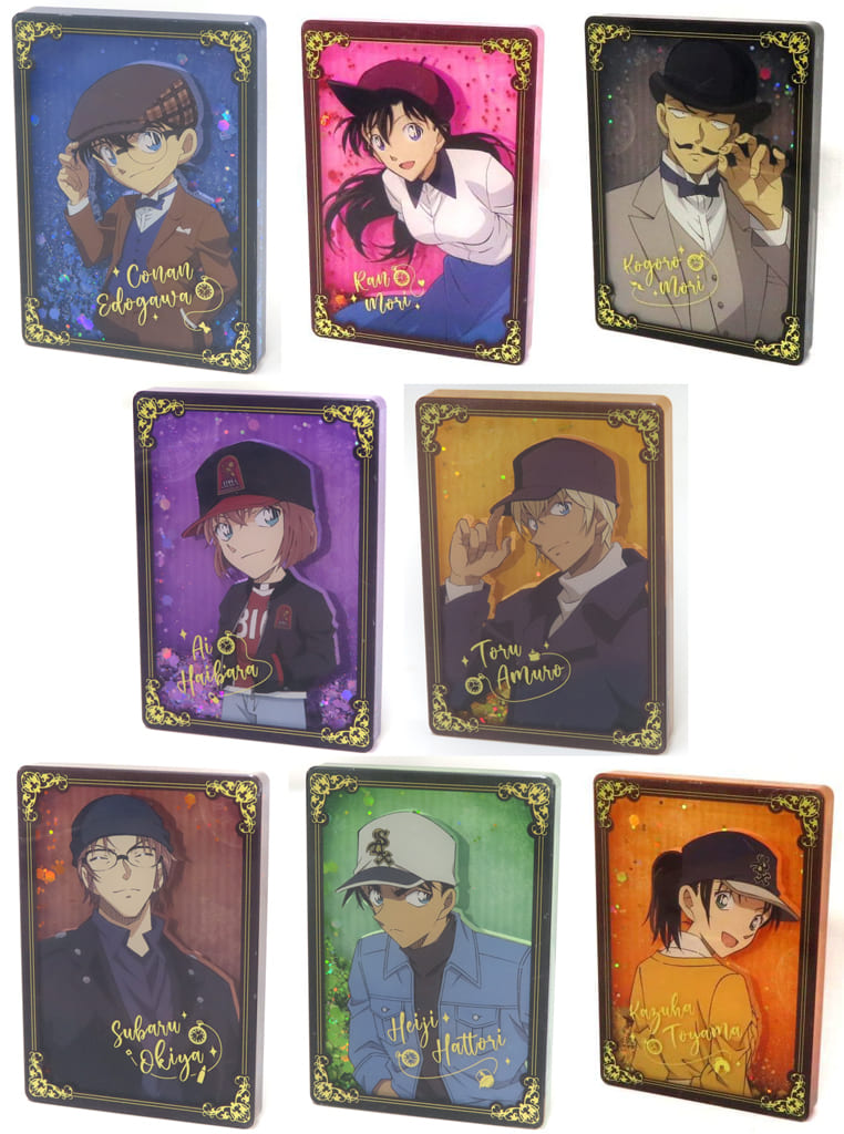 Conan Edogawa, etc. Detective Conan Proof of Truth Mahjong Sand Flow Acrylic Block All 8 Types Set Acrylic Stand [USED]