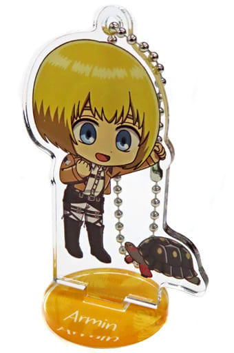 Armin Arlert Attack on Titan Chibi Chara Trading Acrylic Stand Key Chain Kawasui Kawasaki Aquarium: Kyojin Hisomu Mizube o Chosa Seyo Limited Key Chain [USED]
