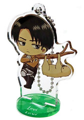 Levi Ackerman Attack on Titan Trading Chibi Chara Acrylic Stand Keychain Kawasui Kawasaki Aquarium: Kyojin Hisomu Mizube o Chosa Seyo Limited Key Chain [USED]