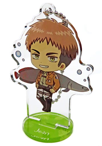 Jean Kirstein Attack on Titan Chibi Chara Trading Acrylic Stand Key Chain Kawasui Kawasaki Aquarium: Kyojin Hisomu Mizube o Chosa Seyo Limited Key Chain [USED]