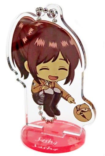 Sasha Blouse Attack on Titan Chibi Chara Trading Acrylic Stand Key Chain Kawasui Kawasaki Aquarium: Kyojin Hisomu Mizube o Chosa Seyo Limited Key Chain [USED]