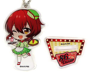 Kurena Kukumila 86 Mini Character Acrylic Stand Key Chain 86 Diner in Amocafe Ikebukuro Limited Key Chain [USED]