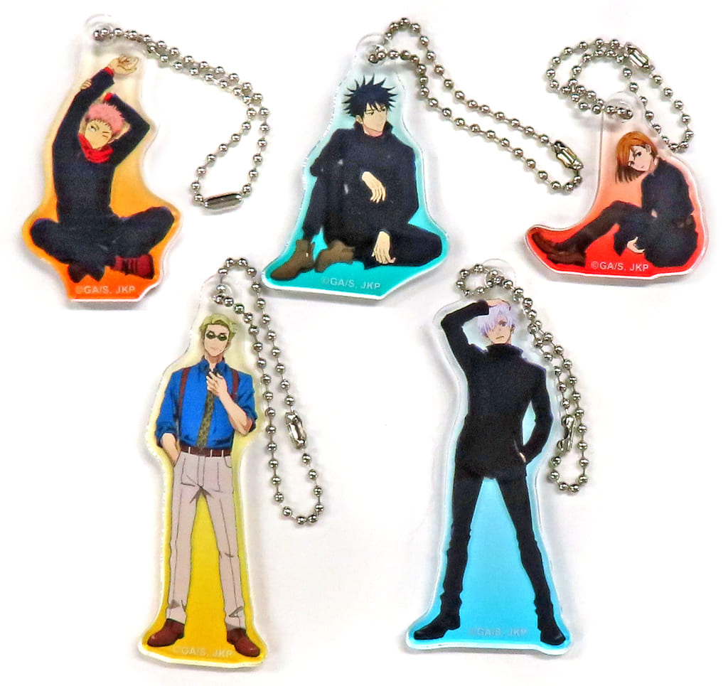 Yuji Itadori, etc. Jujutsu Kaisen Trading Acrylic Key Chains Rest Plaza in Loft Limited All 5 Types Set Key Chain [USED]