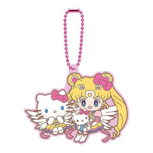 Eternal Sailor Moon Hello Kitty Sailor Moon Cosmos X Sanrio Characters Rubber Mascot 01 Key Chain [USED]