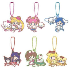 Sailor Chibi Moon, etc. Sailor Moon Cosmos X Sanrio Characters Rubber Mascot 01 All 6 Types Set Key Chain [USED]