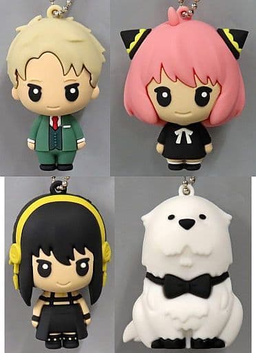 Anya Forger, etc. SPY x FAMILY Three Dimensional Rubber Mascot 01 All 4 Types Set Key Chain [USED]