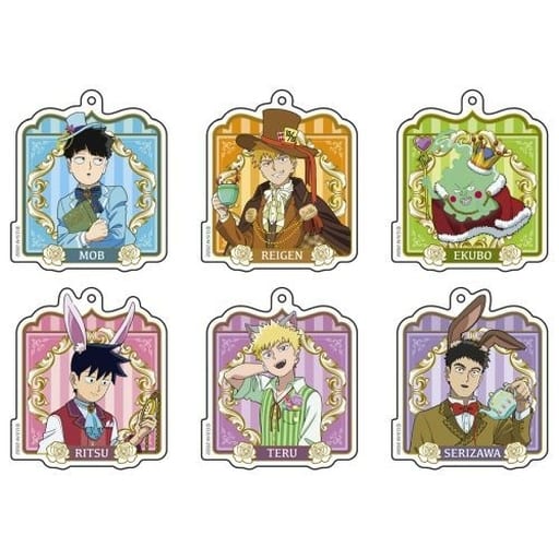 Arataka Reigen, etc. Mob Psycho 100 III Newly Drawn Acrylic Keychain Collection Alice in Wonderland Ver. Pop Up Shop Limited All 6 Types Set Key Chain [USED]