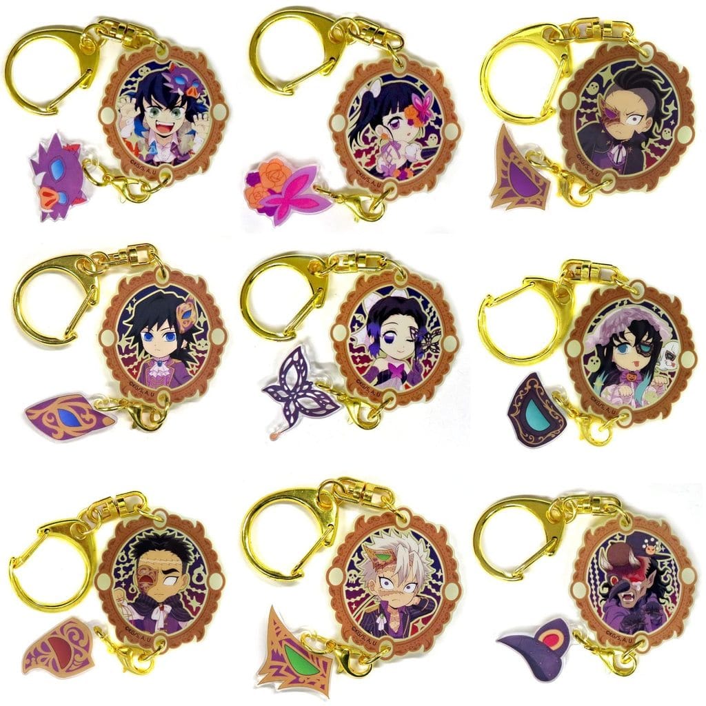 Shinazugawa Genya, etc. Demon Slayer: Kimetsu no Yaiba Random Luminous Yurayura Charm B Ufotable Cafe Halloween 2023 Masquerade Limited All 9 Types Set Charm [USED]