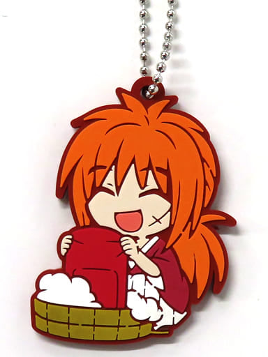 Kenshin Himua A Rurouni Kenshin: Meiji Kenkaku Romantan Charabanchoukou Rubber Mascot Key Chain [USED]