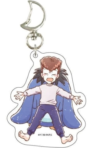 Kazuma Kuwabara Yu Yu Hakusho Graph Art Illustration Acrylic Key Chain with Moon-Shaped Eggplant 01 Yumegokochi Ver. Key Chain [USED]