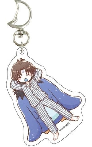 Koenma Yu Yu Hakusho Graph Art Illustration Acrylic Key Chain with Moon-Shaped Eggplant 01 Yumegokochi Ver. Key Chain [USED]