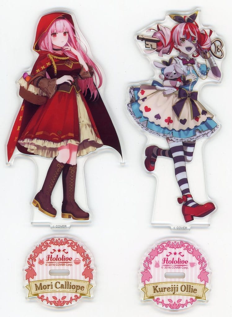 Mori Calliope Kureiji Ollie VTuber Hololive Acrylic Stand FamilyMart Exclusive Set of 2 Acrylic Stands [USED]